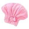Bath Accessories High Absorbency Hair Towel Wrap Fast Drying Coral Velvet Towel with Bow Knot for Wet Hair
