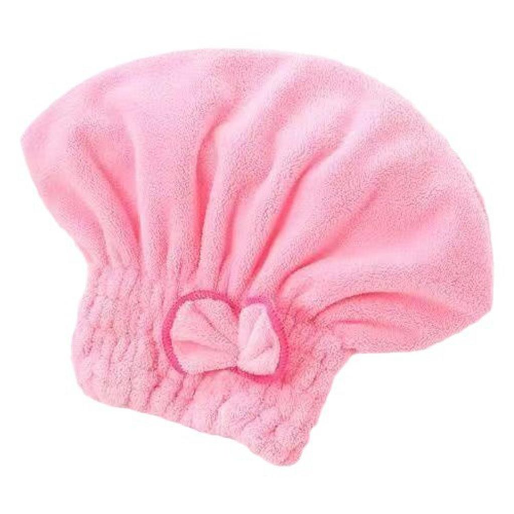 Bath Accessories High Absorbency Hair Towel Wrap Fast Drying Coral Velvet Towel with Bow Knot for Wet Hair