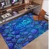 Fish Ocean Theme Soft Crystal Velvet Rug Custom Name & Text Print Non Slip Floor Rug for Bedroom Living Room