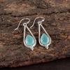 Aqua Chalcedony Gemstone 925 Sterling Silver Handmade Jewelry Earrings 1.50" EE-14-17