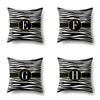 Polyester Pillowcase Zebra Pattern Printing Home Decoration Pillowcase 26 English Letter Cushion Cover Black and White