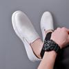 FashionMen White Board Shoes Comfort Lightweight Soft Soled Casual Leather Shoes Male Spring Autumn Designer Breathable Toe Loafers Men
