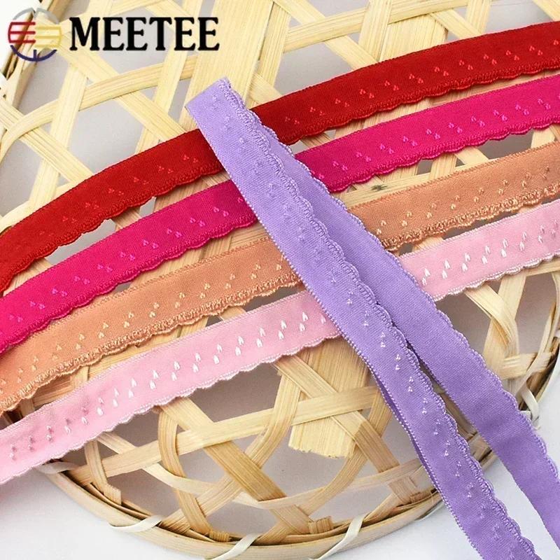5/10/20M Meetee 11mm Cotton Elastic Band for Underwear Strap Stretch Webbing Tape Ribbon Double Layered Rubber Bands Accessories