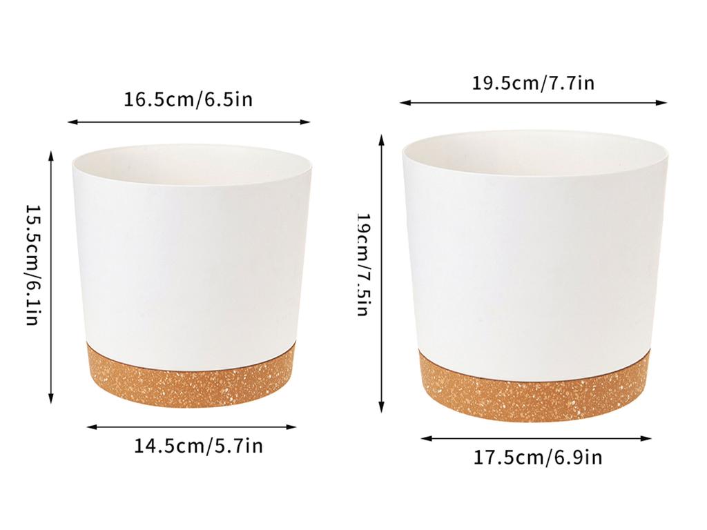 Plastic Flowerpot Flower Plant Pot Balcony Courtyard Potted Plants Bonsai Flowerpot with Drainage Home Garden Tray macetas