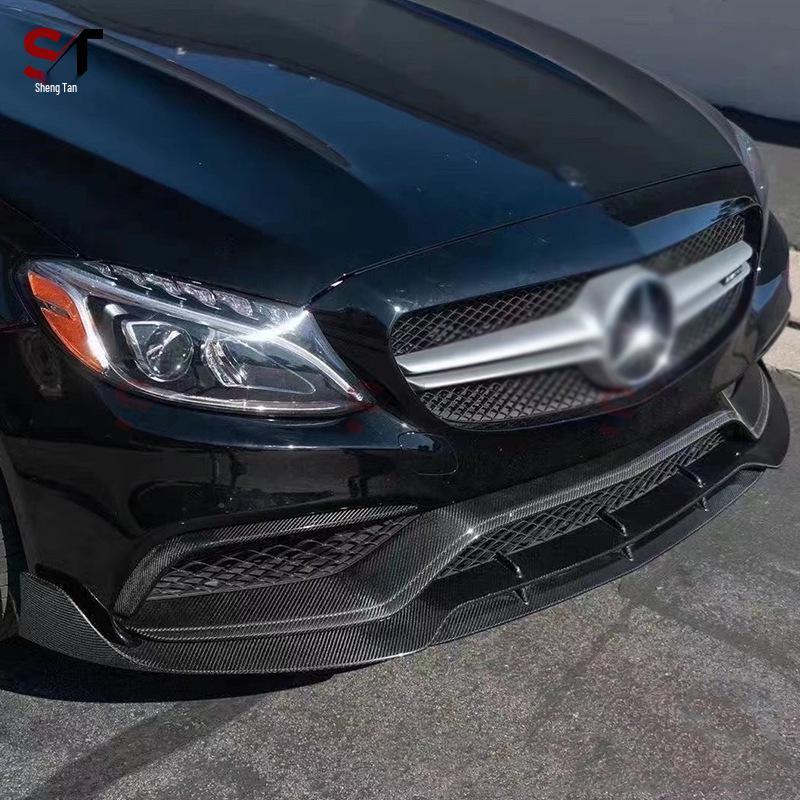 Mercedes-Benz C-Class W205 C63 Carbon Fiber Front Lip & Side Skirts Bumper Diffuser Spoiler