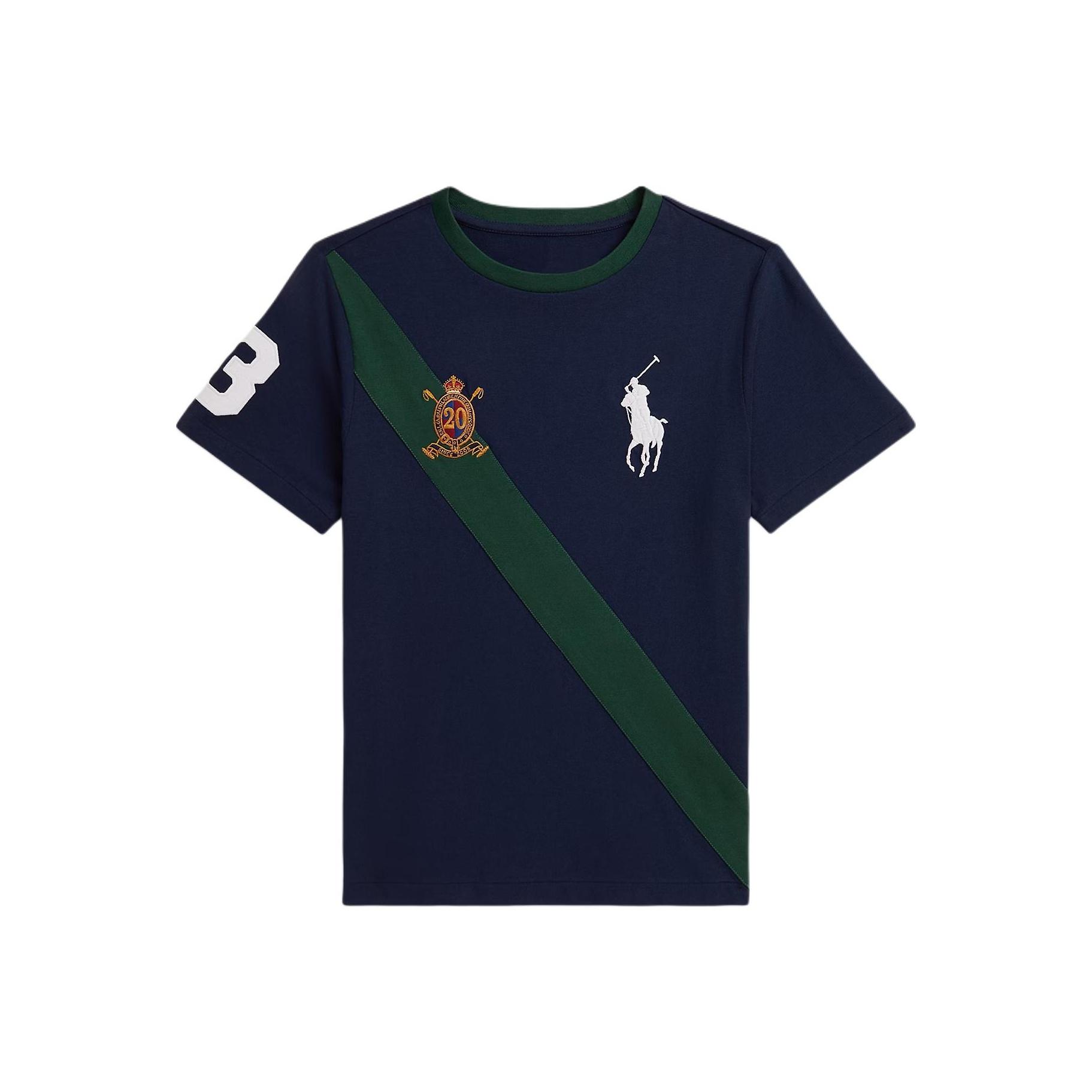 Футболка Polo Ralph Lauren FW25 Big Pony 20-й юбилей Вышитая Хлопок Круглый вырез Детские топы 323P00671-002 L