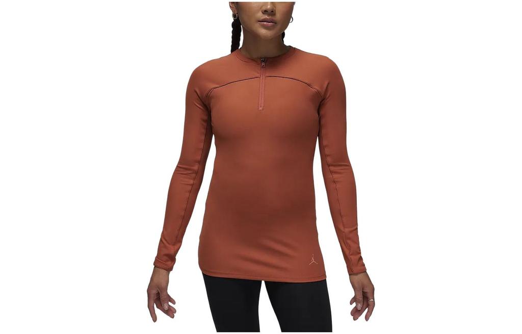 Jordan Sport Raglan Sleeve T Shirt Women's Gray Peach Red FN5114-209