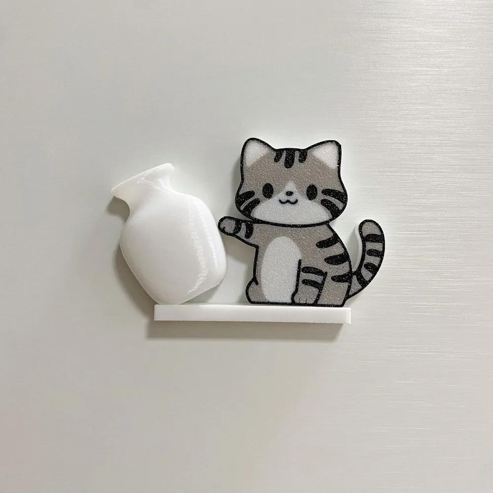 Acryl Katzen Schnurrhaare Sammlung Ornamente Magnetischer Cartoon Katze Kühlschrankaufkleber Katzenhaar Aufbewahrung Gedenkbox