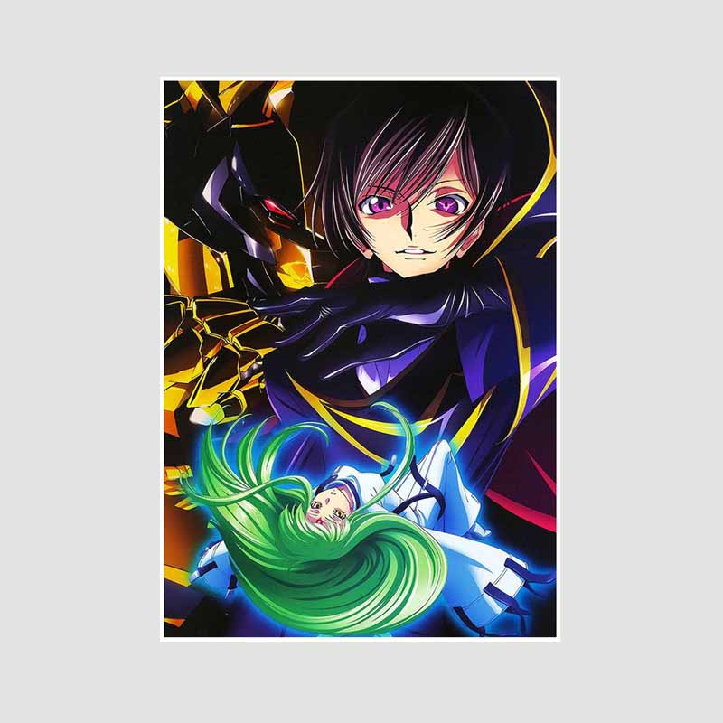 

Белая книга Классический аниме Код Гиас Лелуш из Восстания Плакат Ретро Плакаты и принты Картина Настенное искусство Декор DIY Украшение для дома Живопись 42x30cm