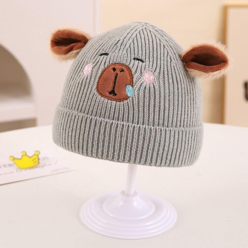 Capybara Baby Mütze Wolle Baby Strickmütze NEU Gehäkelte Mützen Herbst und Winter