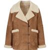 JIUZI·ANNACO Faux Suede Sherpa Lapel Coat