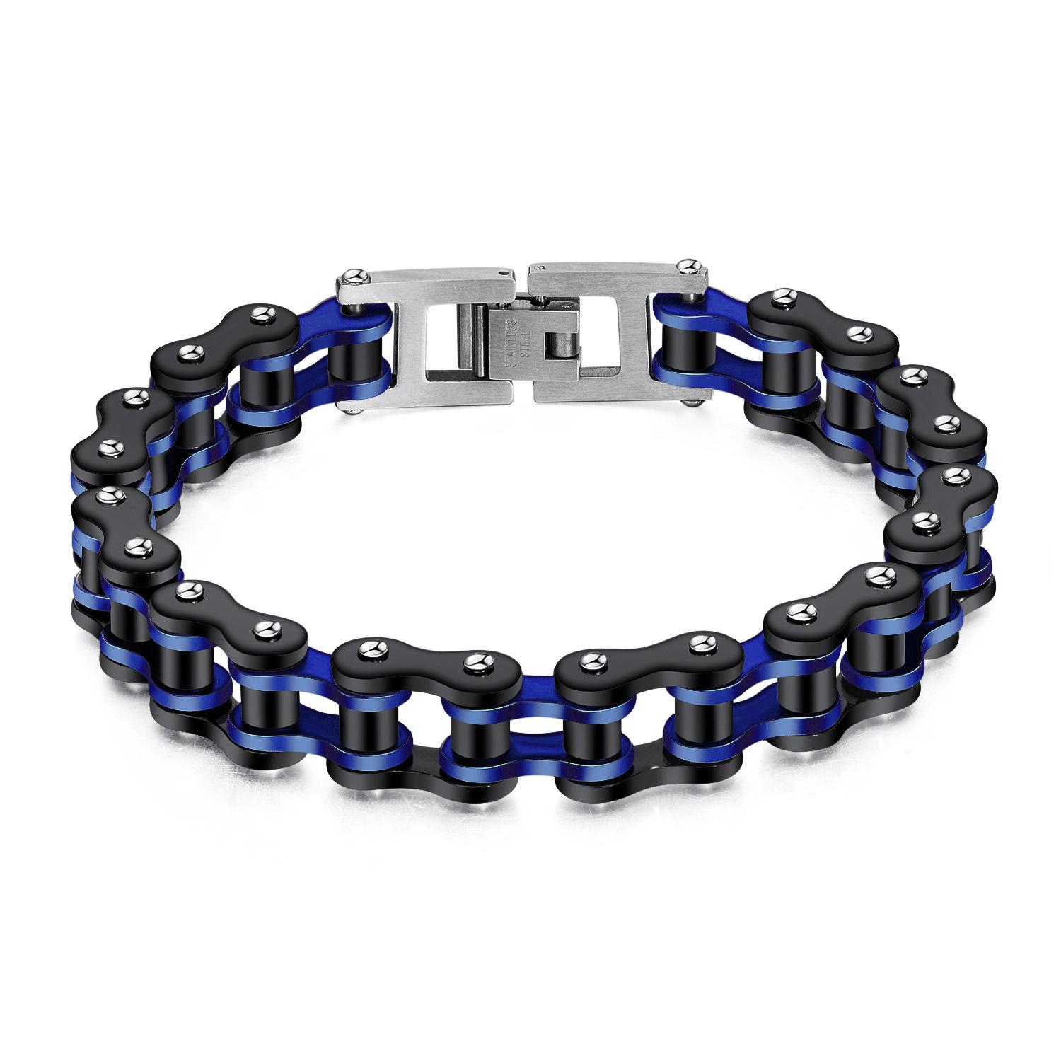 

Men’s Stainless Steel Bike Chain Bracelet – OPK Punk Motorcycle Style Wristband