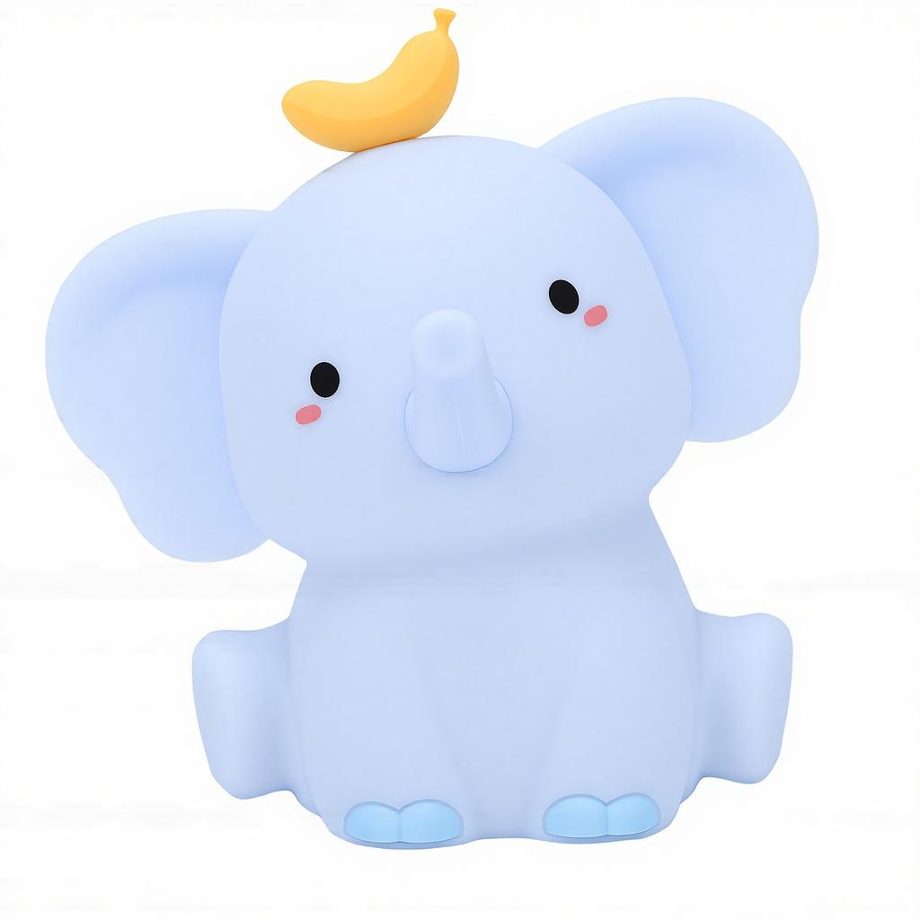 Silicone Light USB Rechargeable Tap Control Adorable Elephant Silicone Night Light for Bedside