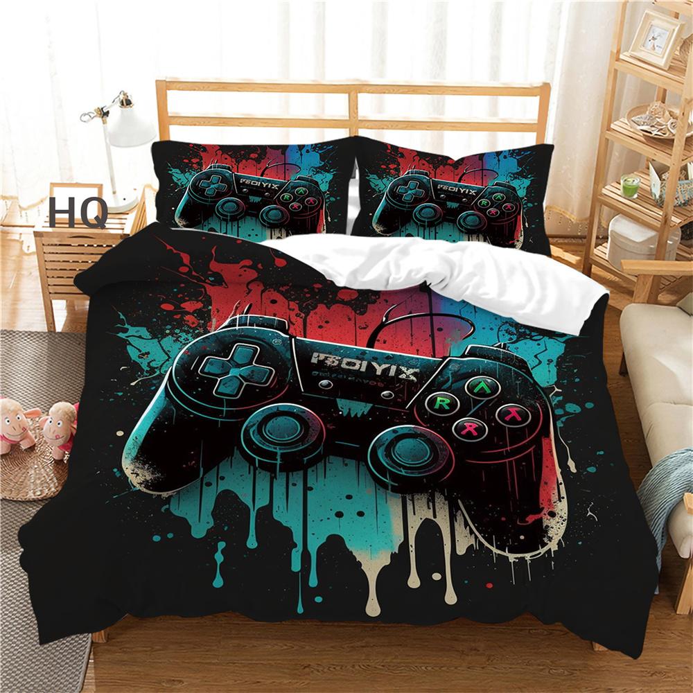 Spielkonsole Bedruckte Tagesdecken Twin Size Fashion Home Bettwäsche Polyester Cartoon Bettwäsche Bettset Abdeckung