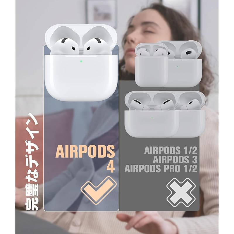 Seltureone[New]For Airpods 4 Cases Released In 2024 Soft Silicone Material Full Protective Cover with Key Chain Loss Prevention Shockproof Anti-slip