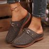 Fashion New Spring 2025 Retro Design Fashion Casual Thick Soled Half Slippers Women's Hollow Breathable Comfortable Beach Chunky Sandals