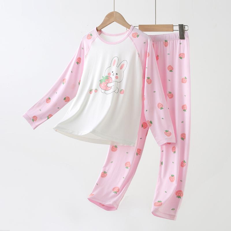 Spring & Summer Lyocell Pajamas - Unisex Children's Loose-Fit Belly Protection for Teens