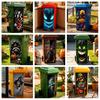 Durable Trash Can Facade Decals Halloween Wall Stickers Decal Stickers Spooky Skull Ghost Horror for Outdoor Garbage Cans Waterproof Self-Adhesive