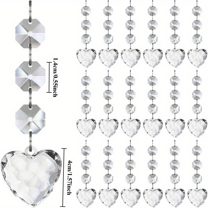 30Pcs Christmas Crystal Snowflaks Clear Hanging Ornaments Winter Decorations,Xmas Tree Chandelier New Year Party Decor Supplies