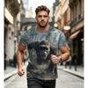 Herrenmode Locker Übergröße T-Shirt 3D Gedruckt Sommer O-Ausschnitt Kurzärmeliges Oberteil Herren Freizeit Street T-Shirt