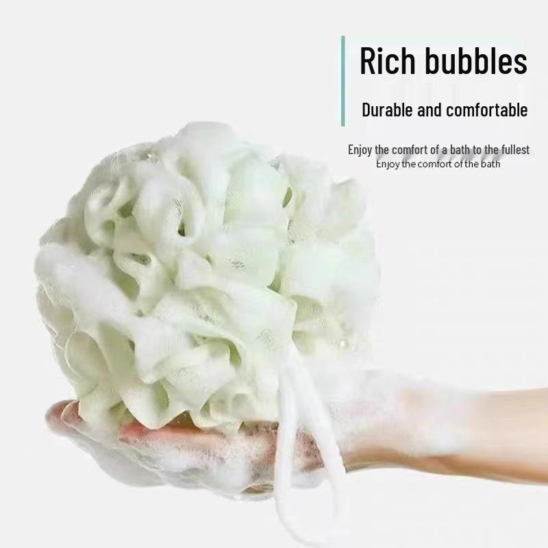 Premium Enlarged Durable Bath Ball - Soft, Solid Color, Non-Dispersing Foaming Net for Effective Back Rubbing and Bathing