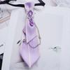 Store Name Bow Tie White Shirt With Crystal Pattern For Women Men Graduation School Formal Wear