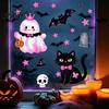 PVC Window Film 2 Sheets Halloween Cartoon Ghost Cling, Spooky Decorative Cling Glass Sticker, Waterproof Static Decal for Holiday Party Clings