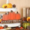 Wooden Halloween Desk Decoration Cute Pumpkin Table Sign Fall Pumpkin Table Decor  Prop