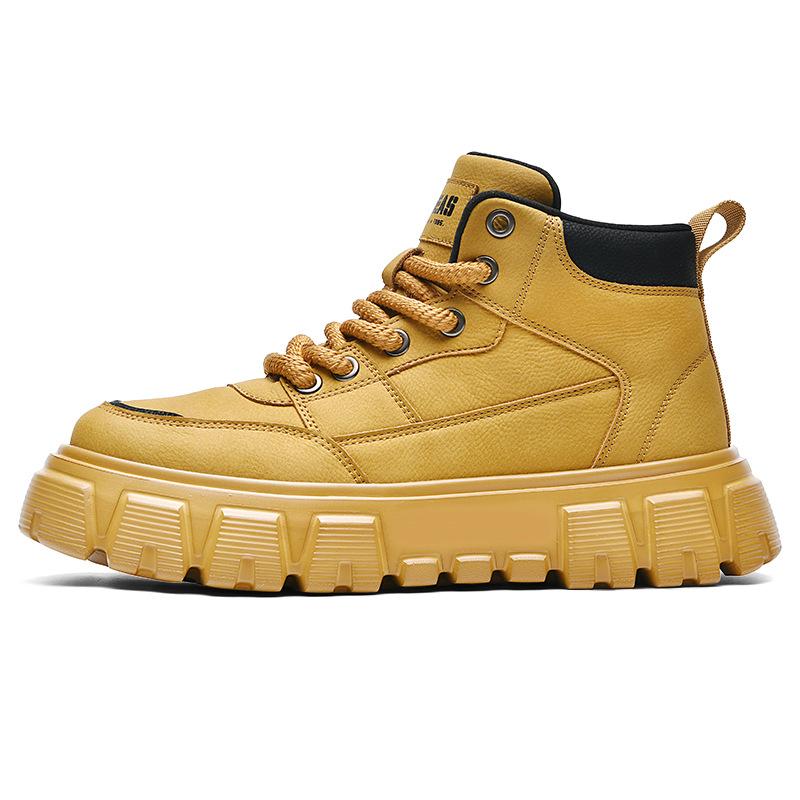 Новые Осенне-Зимние Модные Нишевые Ботинки Мартин на Высокой Платформе Модные и Универсальные на Толстой Подошве Толстые Желтые Ботинки 38 11585₽