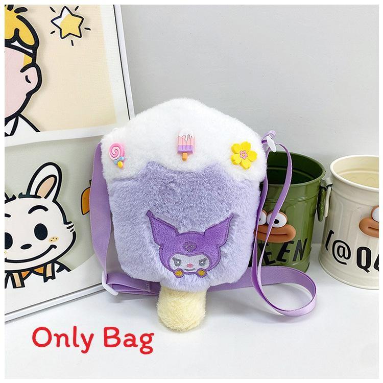 

Plush Ice Melody Cream Pack Kids Crossbody Bag Cute Cartoon Style Coin Purse фиолетовый
