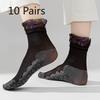10 Pairs of Women's Summer Thin Floral Lace Cotton Bottom Loose Mouth Breathable Non Slip Socks