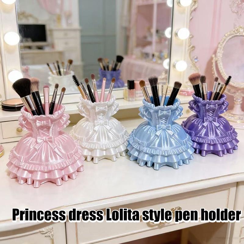 Princess Dress Style Lolita Cute Desktop Storage Box Pen Holder Cosmetic Decoration Ornament, Home Decoration