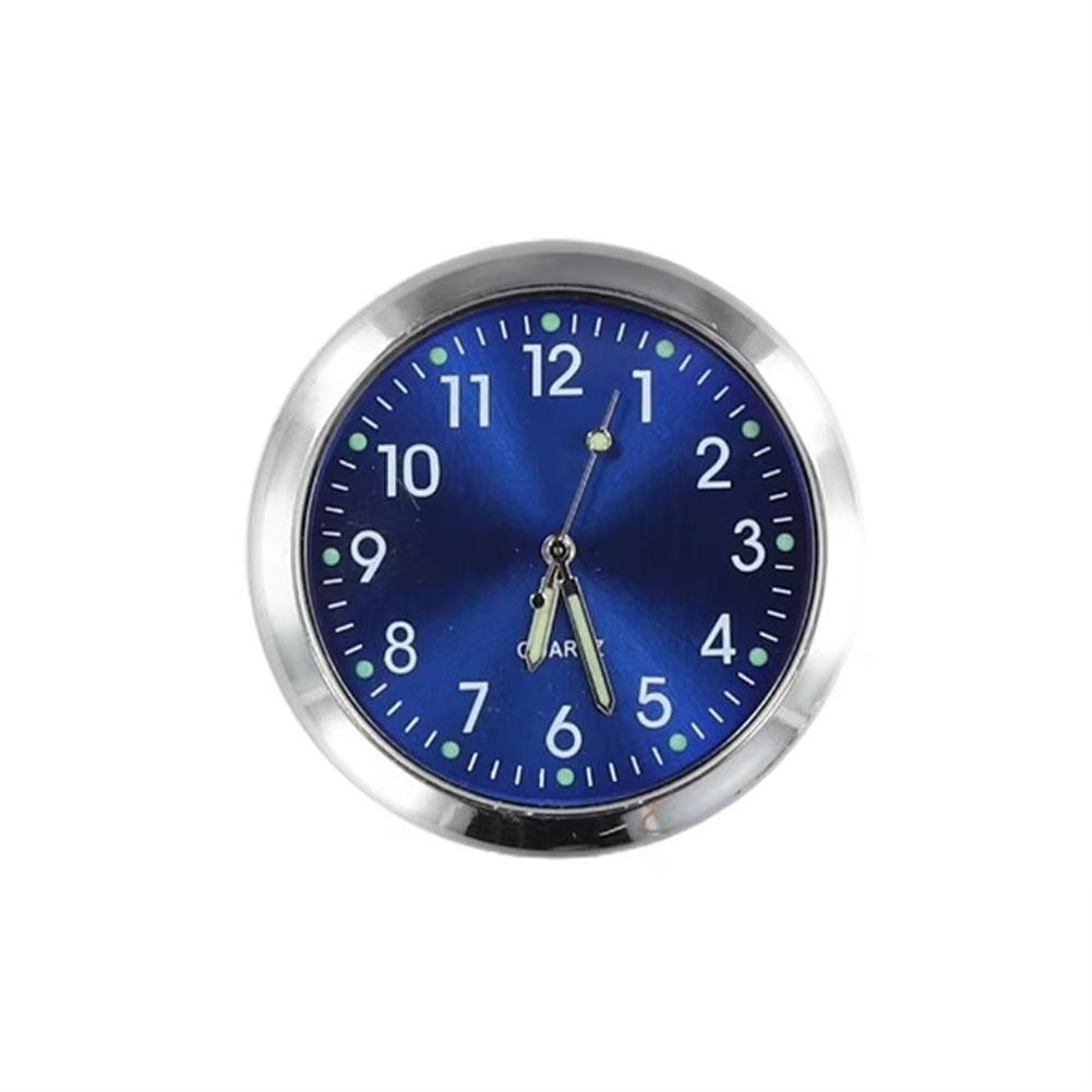

1 шт. Мини-синие автомобильные часы, светящиеся, автомобильные, внутренние, наклеивающиеся, цифровые, часы, автомобильный орнамент, 40 мм синий