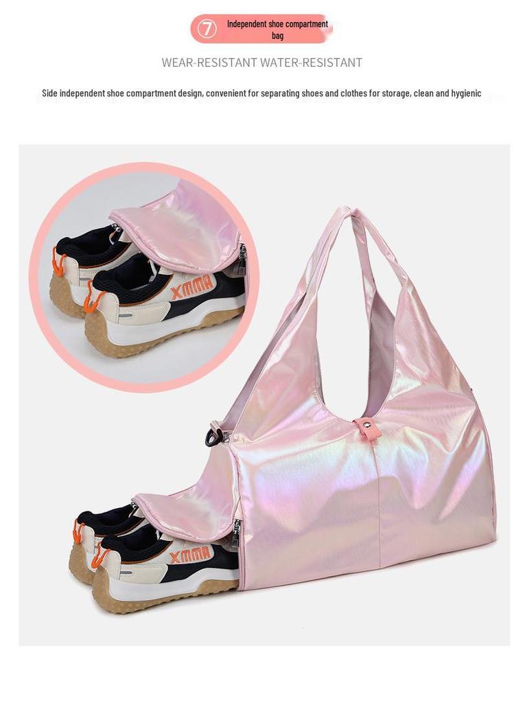 Holographic Laser Travel Bag: Wet/Dry Separation, Multifunctional Pearlescent Yoga & Fitness Luggage
