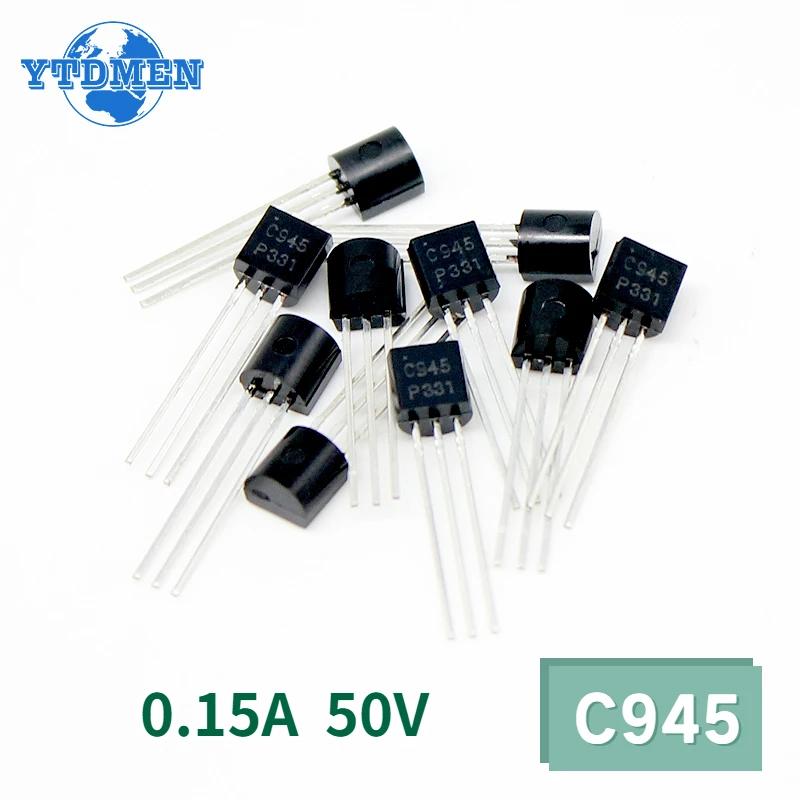 50pcs C945 Transistor Kit TO-92 150mA 50V NPN Silicon Transistors Audio Frequency Amplifier Triode