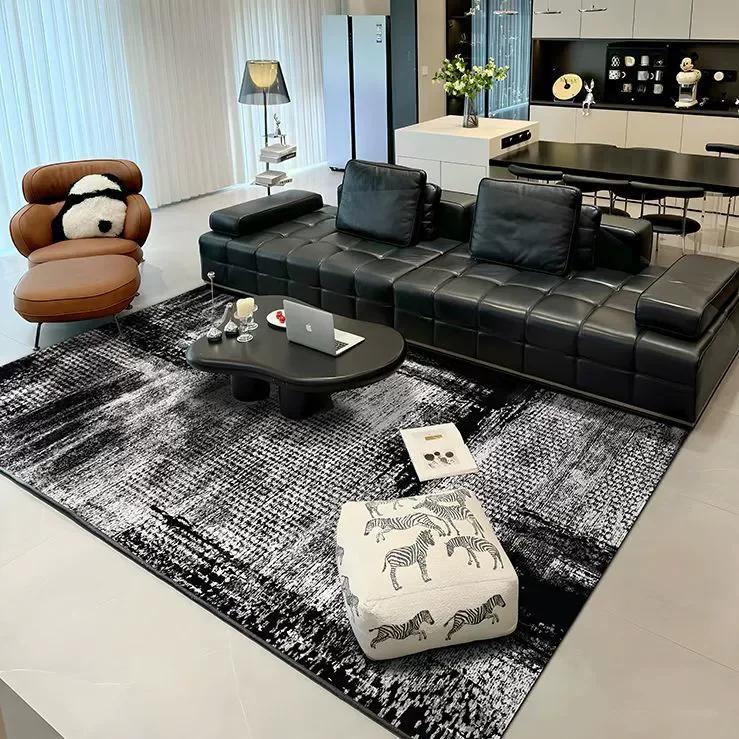 

Black White Minimalist Living Room Large Area Carpets Abstract Lines Bedroom Carpet Striped Design Rug Geometric Pattern Rugs IG 60x90cm