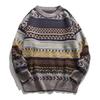 Pull tricoté chaud décontracté à manches longues et col rond pour homme, grande taille, hiver