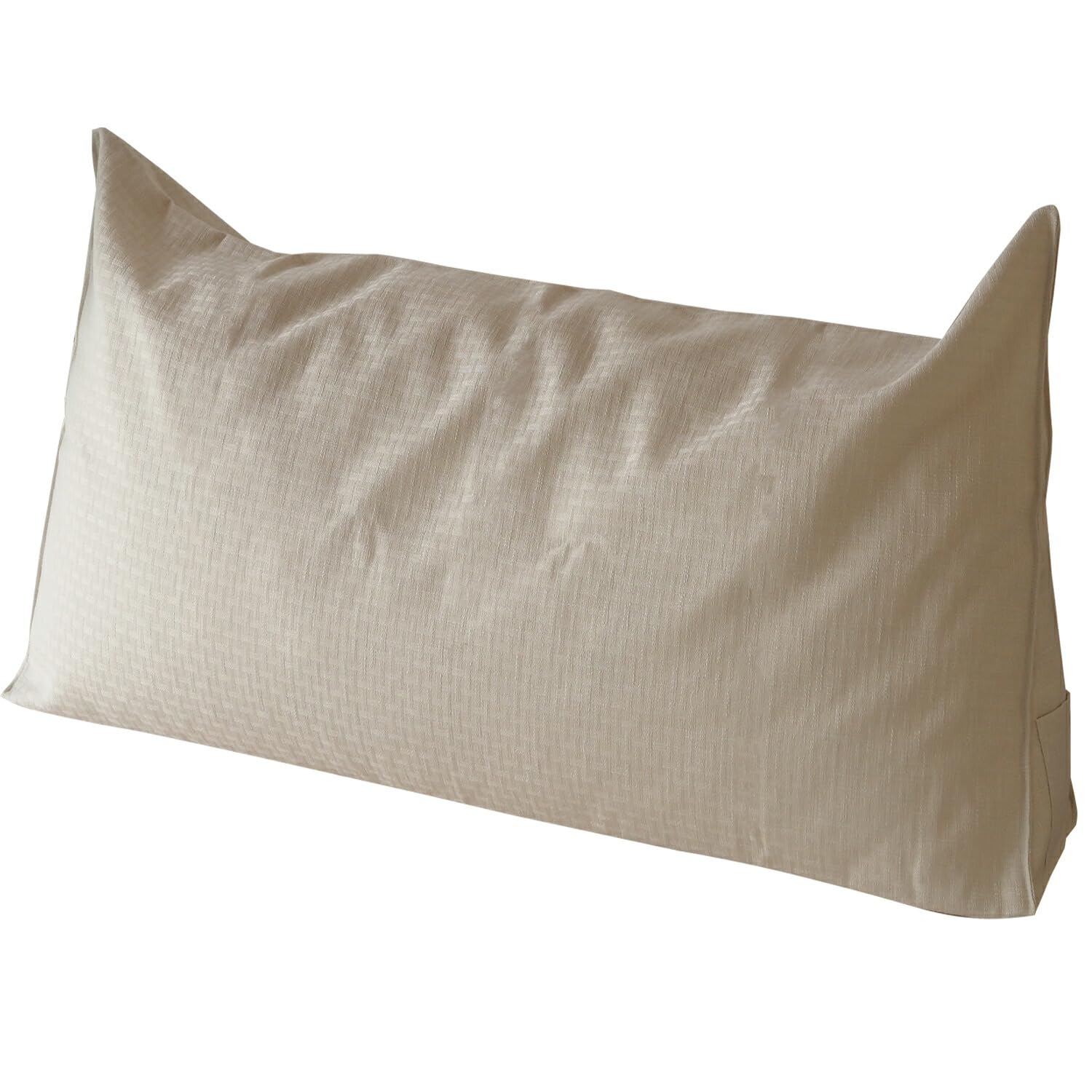 

Кровать и матрас, щедрая спинка, полуторный (Ширина 120 см), Экрю, Треугольная подушка размером для кровати для чтения, просмотра фильмов и сна