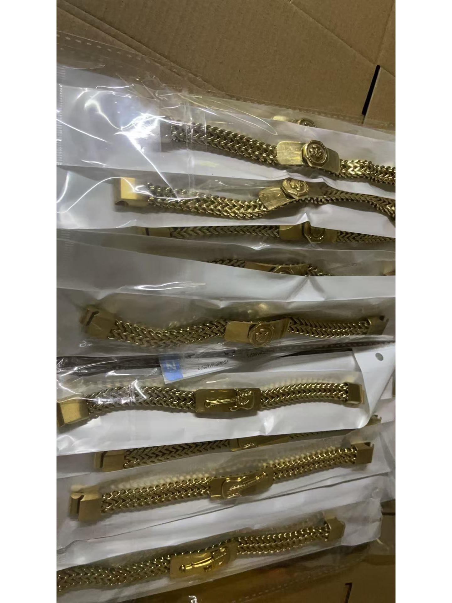 Позолоченная нержавеющая сталь 18 карат Майами Двухслойная кубинская цепь (Толщина 10 мм)