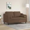 VidaXL 2-seater Sofa with Decorative Pillows Brown 120 Cm Fabric, Sofa, Loveseat, Living Room Sofa, Sofas, Sofa 3200840