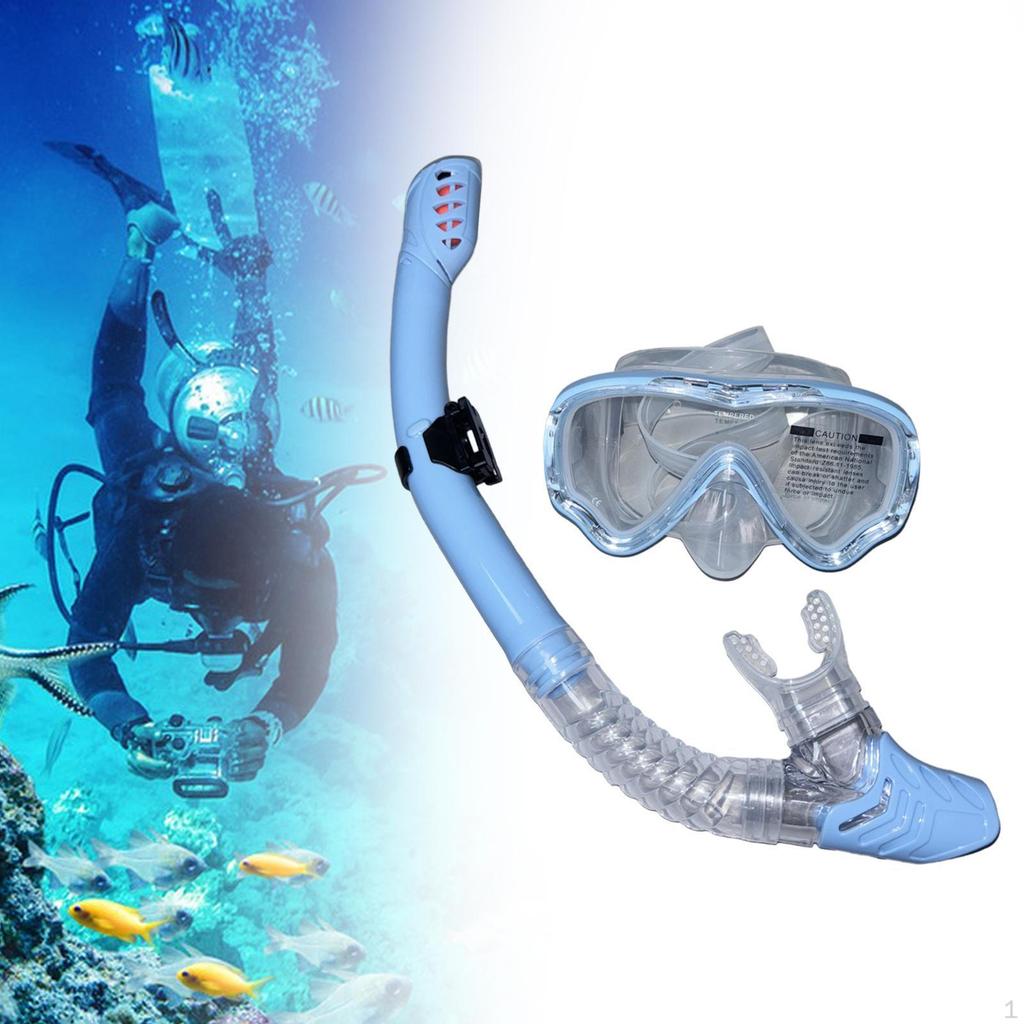 Diving Mask Dry Top Snorkel Set, Goggles Snorkeling Gear for Swimming Freediving
