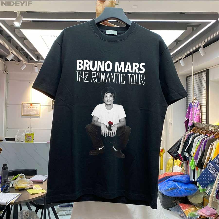

Футболка Bruno Mars The Romantic Tour для мужчин и женщин Хип-хоп Уличная одежда Оверсайз Топы 100% Хлопок Футболка BM2 S