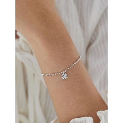 [925 Silber] Kleeblatt-Kugelkettenarmband (Silber) Bh7B52711W9175