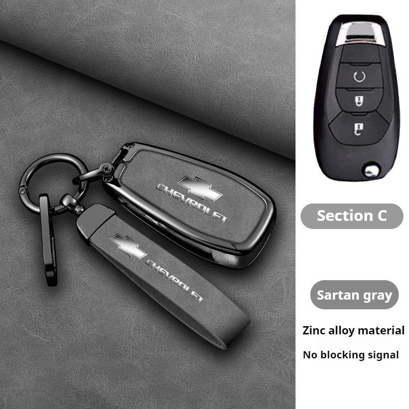 Funda de piel de aleación de zinc para llave de coche plegable, llavero para Chevrolet Cruze Aveo 2020-2024 BOLT Tracker Malibu Onix Cobalt Captiva Spark