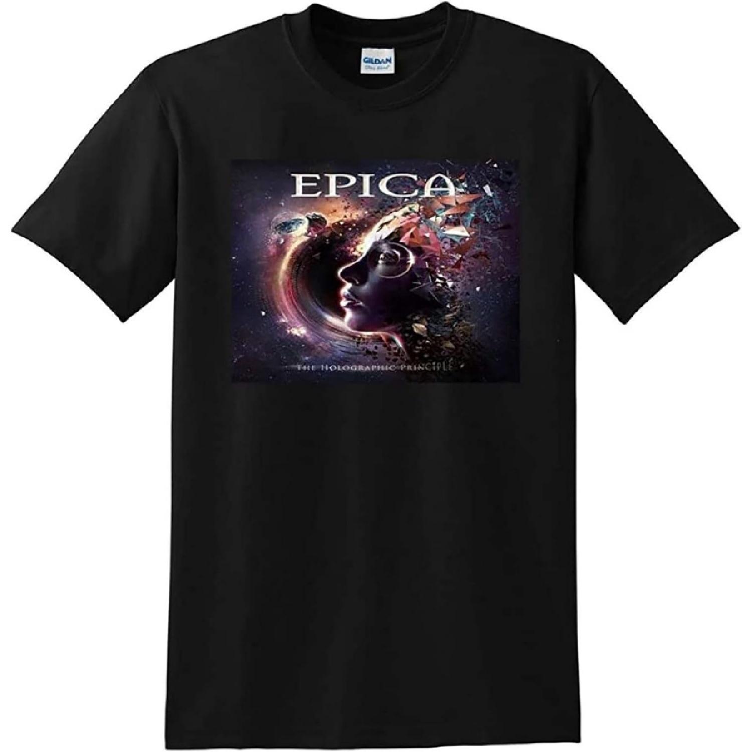 DOO MJUGG Men s Holographic Principle of Epica Vinyl Cd Cover Small Medium Large XL T-Shirts Black S чёрный