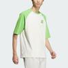 adidas Alphabet-Print Kontrast-Patchwork Rundhals Sport Kurzarm T-Shirt Herren Oberteile Leuchtend-Grün JI6855