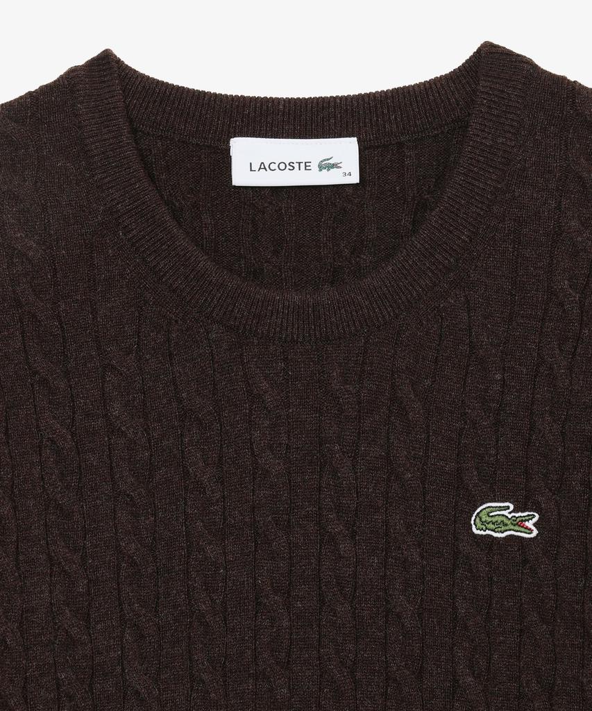 LACOSTE Women'S Cable Crew Neck Sweater Af183E-56N Dpd