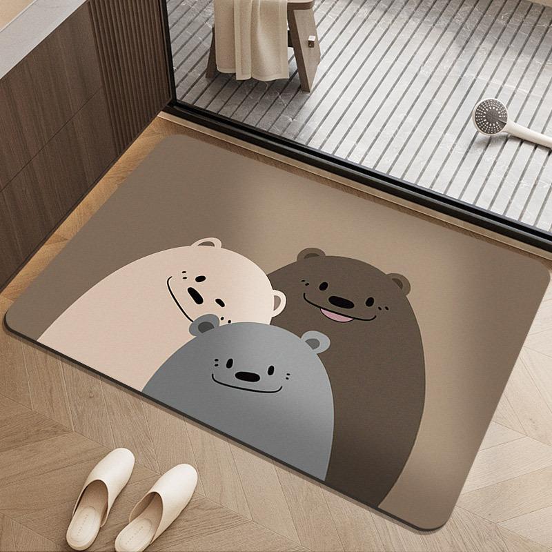 Bathroom Absorbent Floor Mat Household Absorbent Anti Slip Foot Mat Bathroom Door Resistant To Dirt and Easy To Maintain