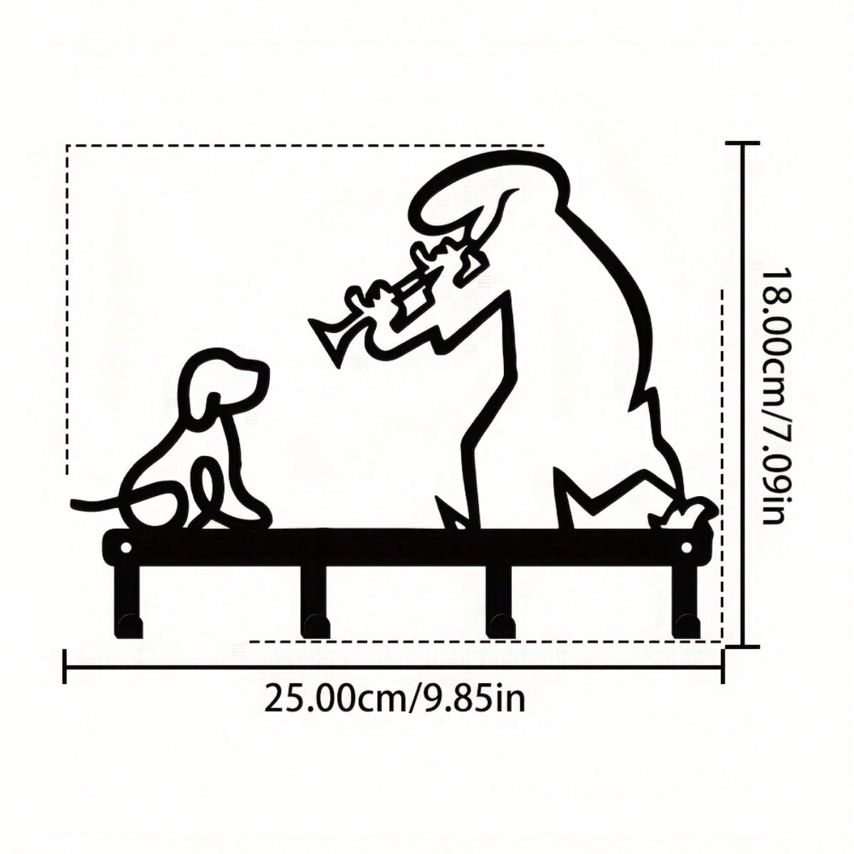 Metal Skull Dog Wall Hook Key Holder Modern Iron Home Decor Living Room Office Gift