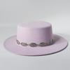 Unisex Klassische Filz Kirchenhüte Britischer Stil Breiter Rand Oberer Fedora Hut Hochzeits Verkleidung Breiter Rand Flacher Oberteil